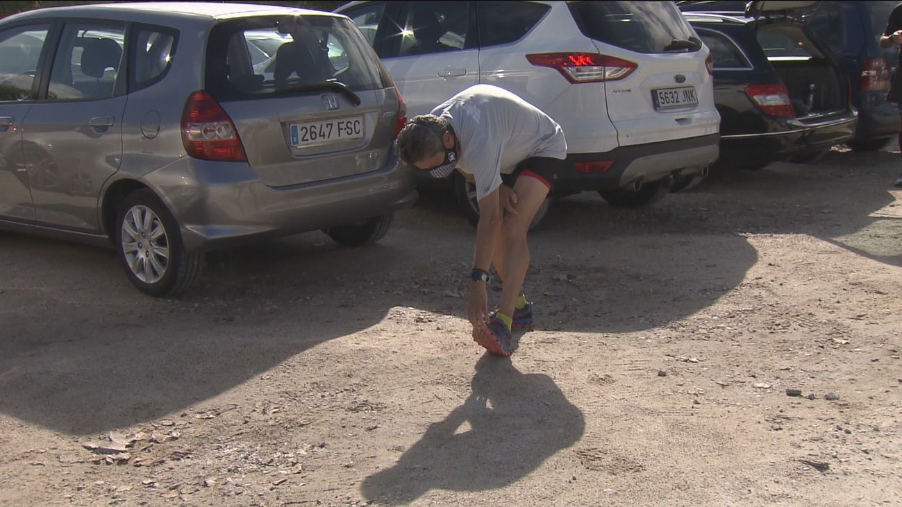 Corredor con mascarilla