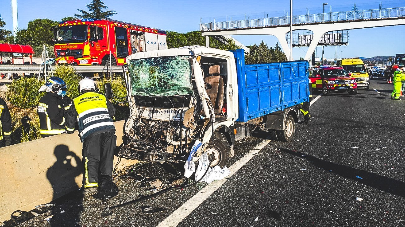 Accidente en la A-6 en Las Rozas