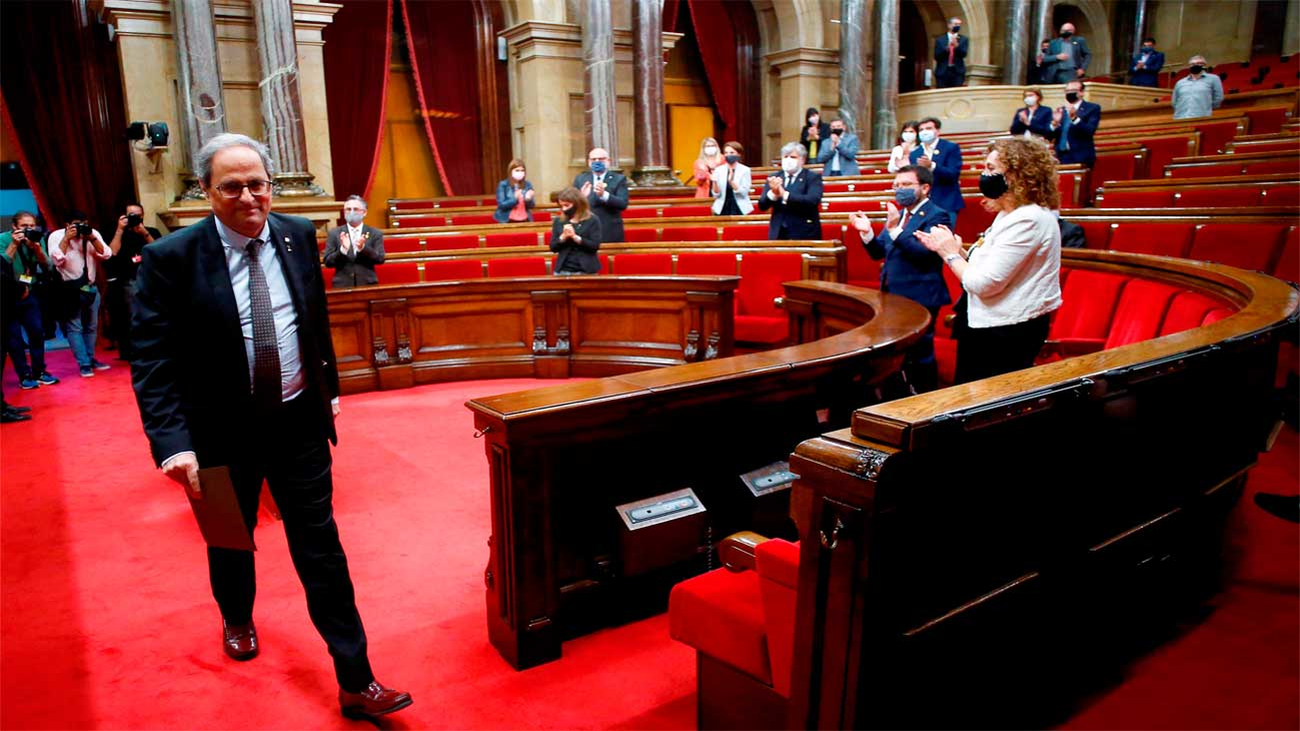 Torra pide en el Parlament: "O Monarquía  española o república catalana"