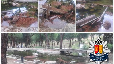Vandalismo en el parque El Pinar de Arroyomolinos