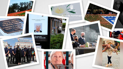 Fotos en carteles, bailes polémicos, nombres de plazas, banderas y velas... así homenajea Madrid a sus víctimas del coronavirus