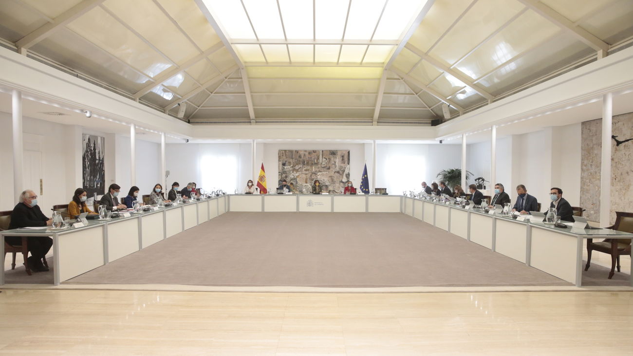 Imagen del Consejo de Ministros extraordinario que ha decretado el estado de alarma en Madrid