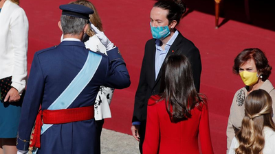 Pablo Iglesias se estrena en los actos del Día de la Fiesta Nacional