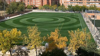 La genialidad en forma de corte de césped en el campo del ED Moratalaz
