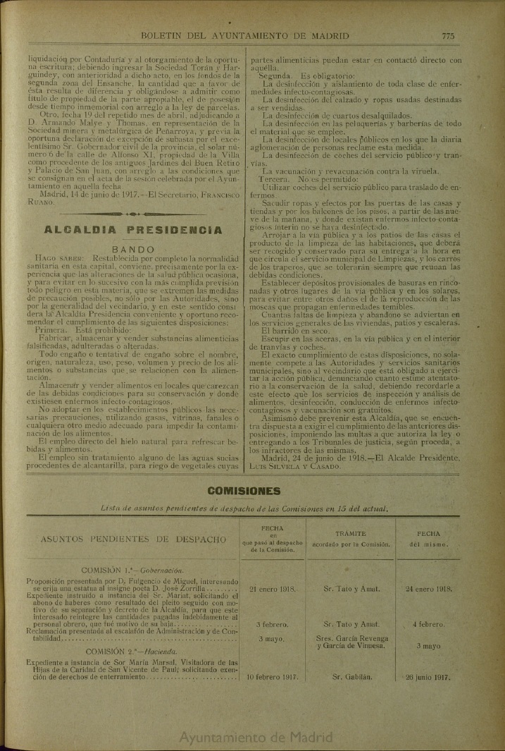Bando junio 1918 del Ayuntamiento de Madrid sobre la gripe española / HEMEROTECA MUNICIPAL DE MADRID