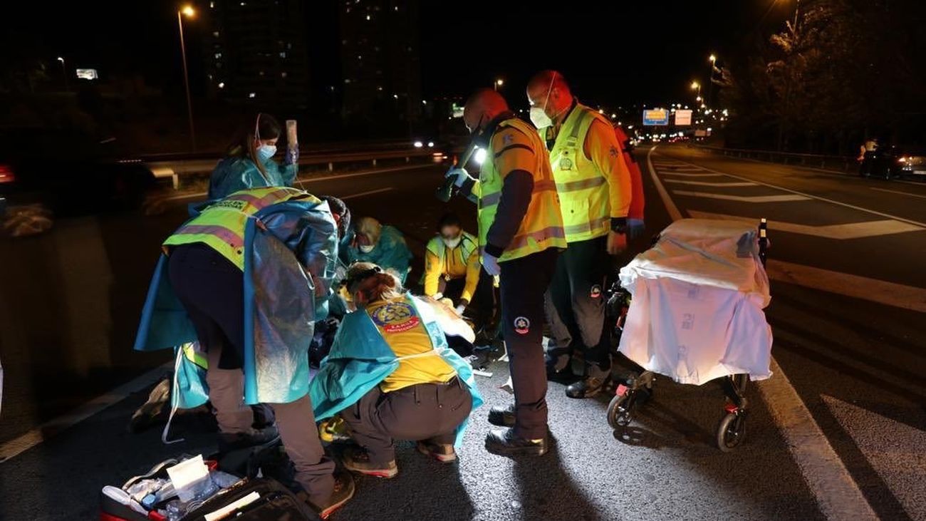 Herido grave un motorista al salir despedido unos 40 metros en la M-11