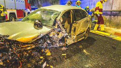 Herido grave tras chocar contra la galería del túnel de Somosierra