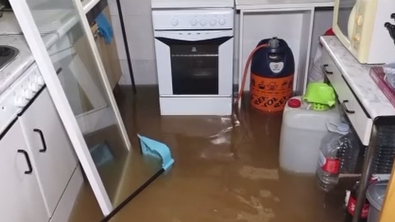 Las Sabinas en Móstoles inundadas por la lluvia