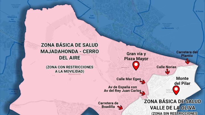 Zona Básica de Majadahjonda afectada por las restricciones / AYTO MAJADAHONDA