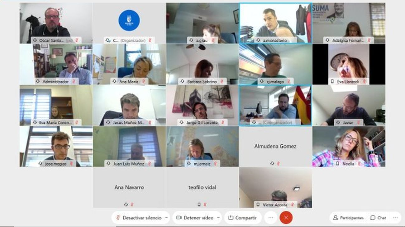 Momento del pleno telemático del Ayuntamiento de Paracuellos de Jarama