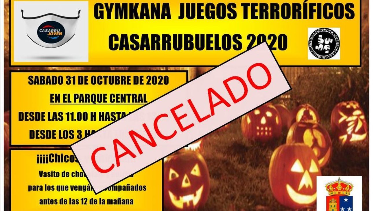 Cartel con la cancelación de los eventos en Casarrubuelos