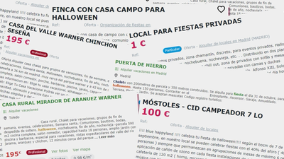 Cientos de anuncios en internet ofrecen chalets para celebrar Halloween sin limitaciones