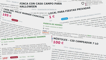 Cientos de anuncios en internet ofrecen chalets para celebrar Halloween sin limitaciones