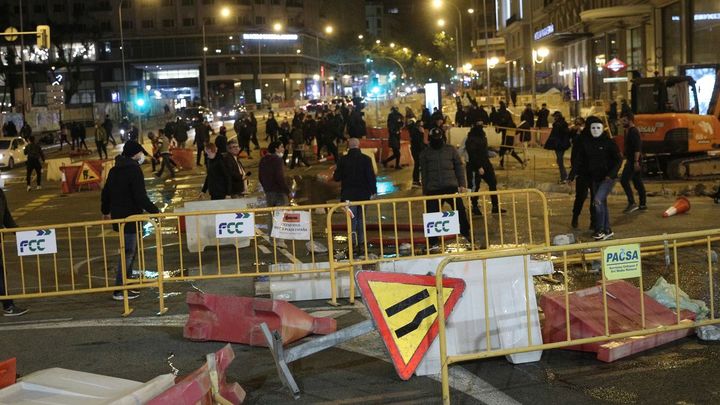 Imagen de las protesta en las calles adelañas a la Puerta del Sol / EFE