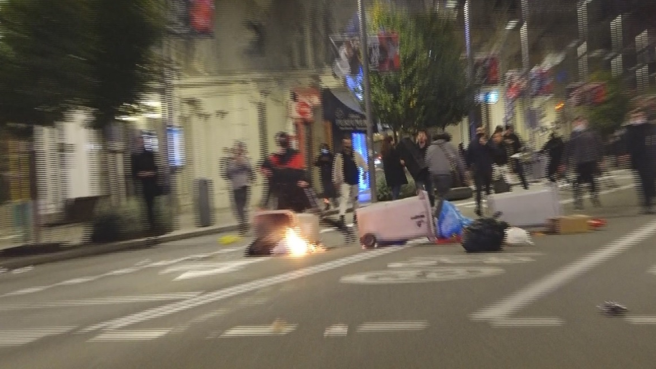 La terraza del Círculo de Bellas Artes destrozada por los disturbios del sábado por la noche