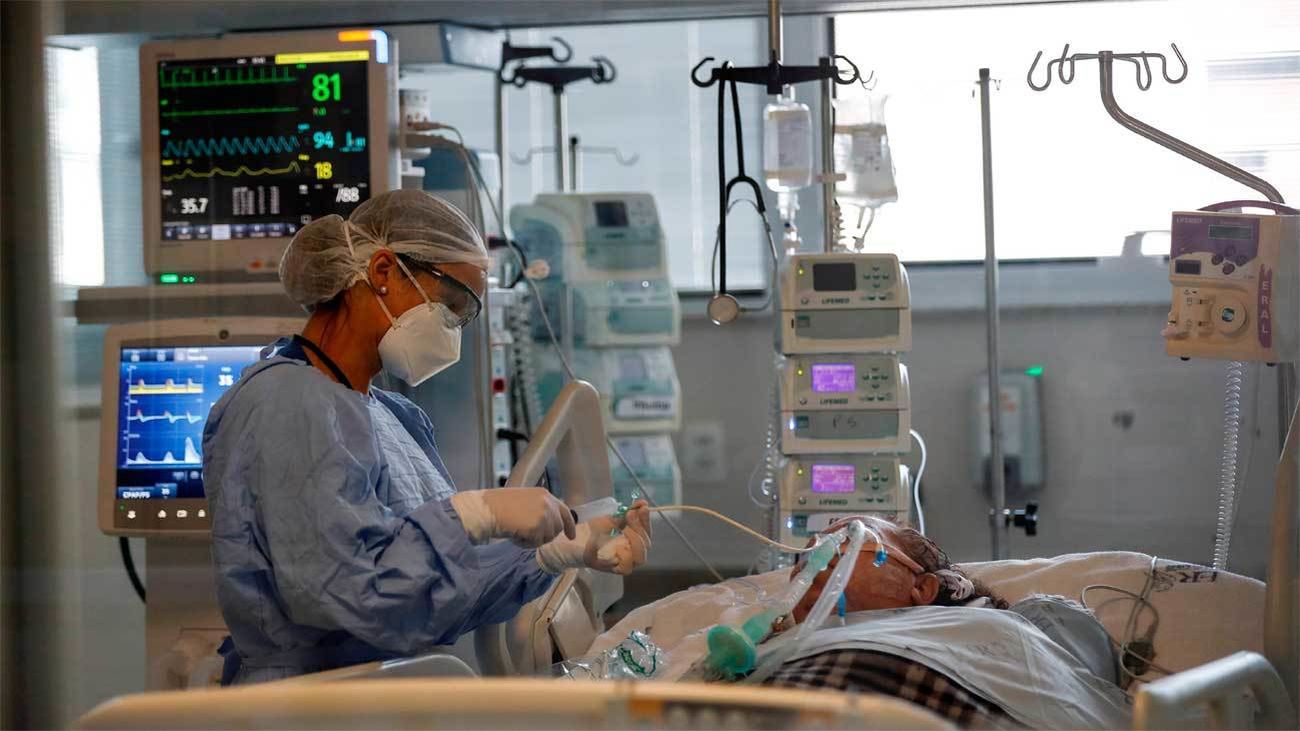 Paciente de Covid-19 en un hospital