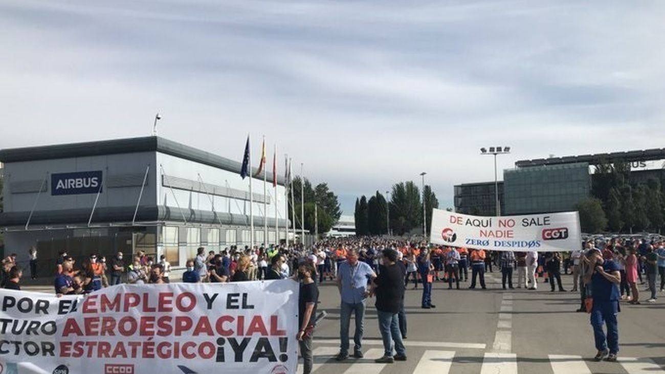 Trabajadores de Airbus de la planta de Getafe