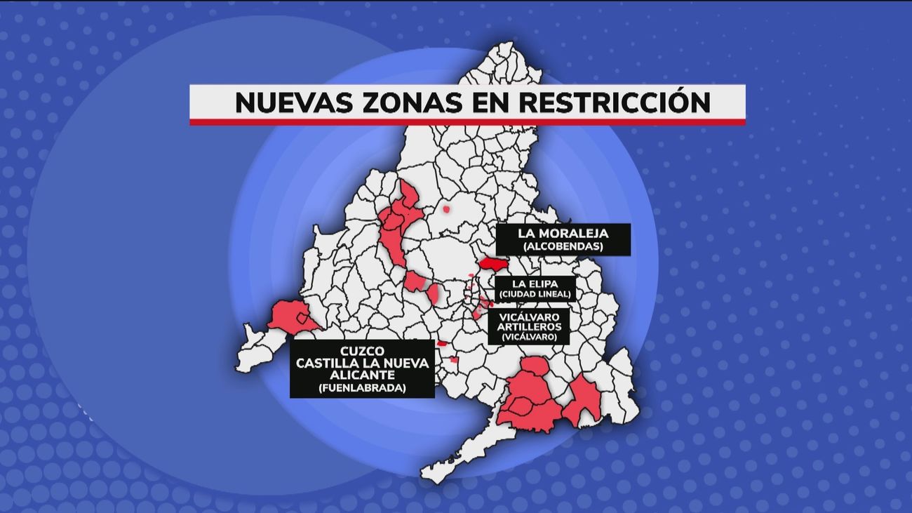 Seis nuevas zonas básicas con restricciones desde este lunes