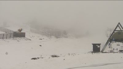 Todo listo en la estación de Valdesquí tras la primera nevada del año