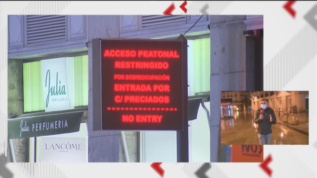 Niveles verde, amarillo, rojo y negro para evitar en Navidad aglomeraciones en el centro de Madrid