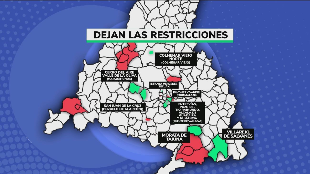 13 zonas básicas levantan sus restricciones y se suma un área de Móstoles