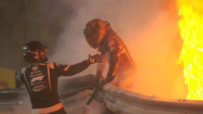 El milagro de Grosjean, de una pieza tras un brutal accidente