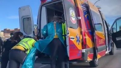 En estado grave un motorista tras perder el control de su moto en la carretera Villaverde a Vallecas