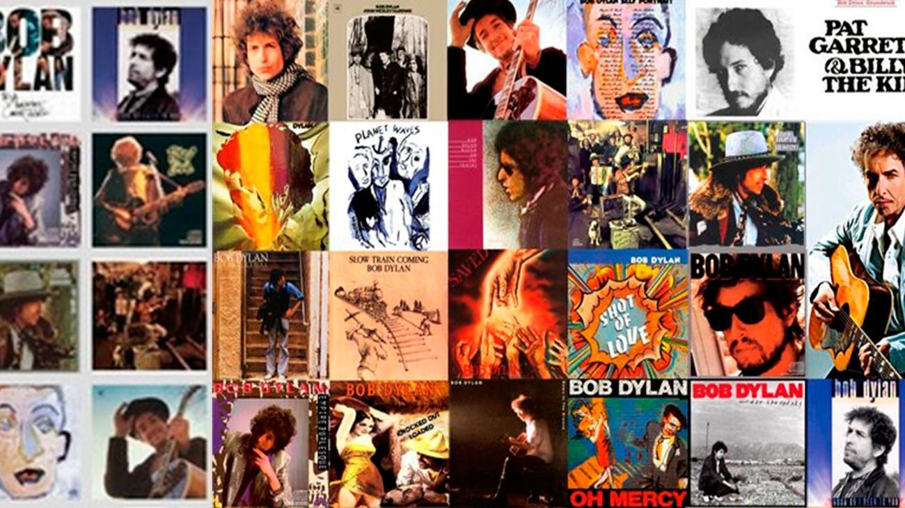 Carátulas de algunos de los discos de Bob Dylan
