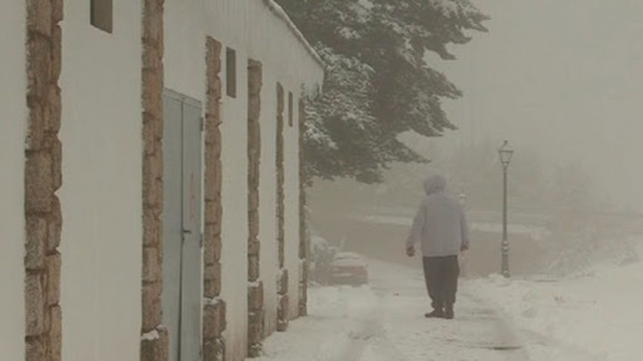 Activada  la alerta amarilla por nieve y viento en la Sierra de Madrid