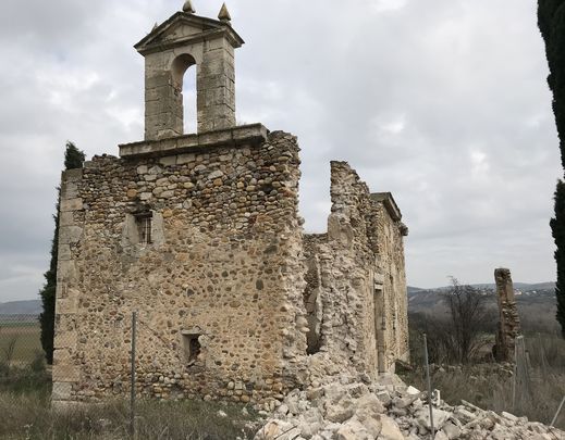 Derrumbe en uno de los laterales del templo / DANIEL SANCHEZ (MCYP)
