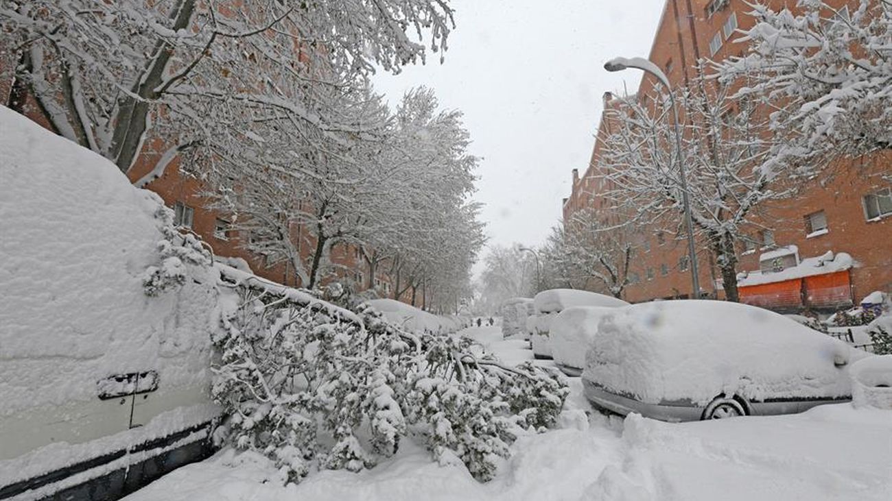 Imagen de la gran nevada de Filomena en Madrid