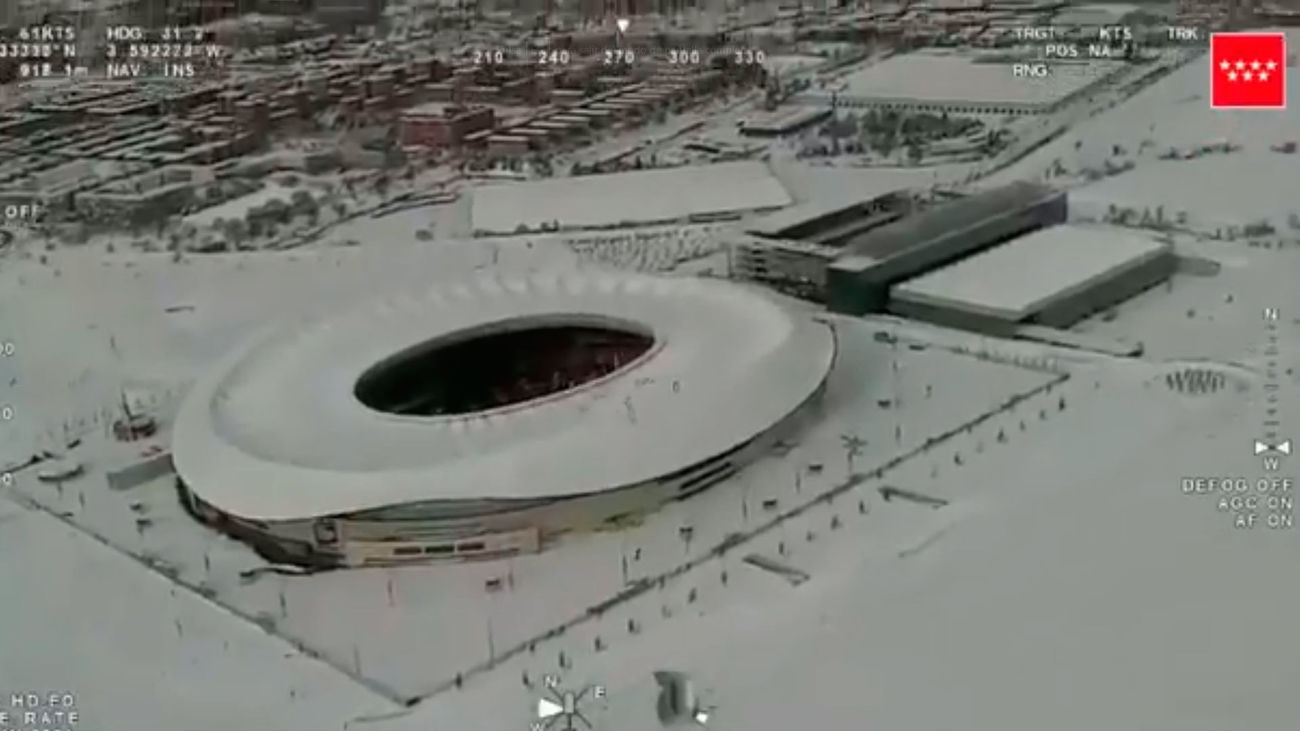 La gran nevada en Madrid, a vista de pájaro