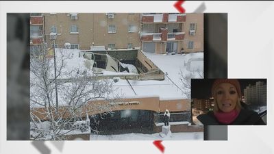 La nieve hunde el techo de la Comandancia de la Guardia Civil de Tres Cantos
