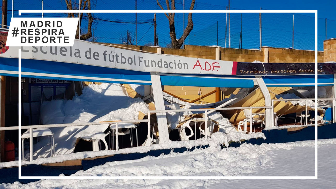 El campo de la Fundación ADF sufre duramente la ira de Filomena