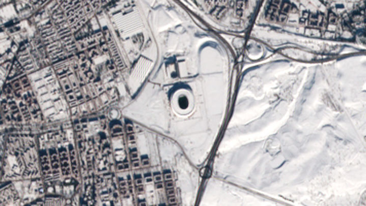El Wanda Metropolitano y alrededores, de blanco / ESA, con licencia CC BY-SA 3.0 IGO