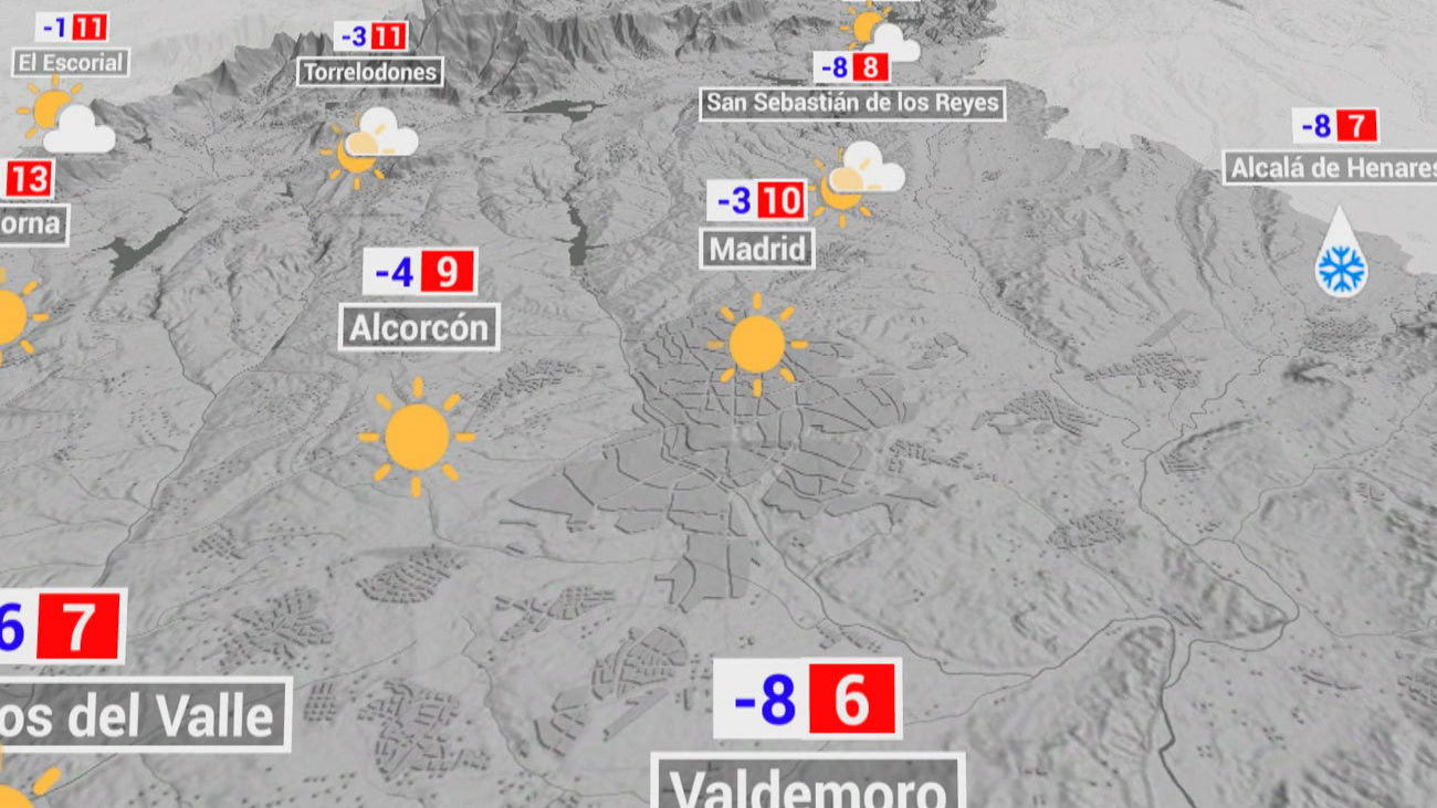 Cielos despejados y temperaturas mínimas de -8 grados en el centro y sur de la región