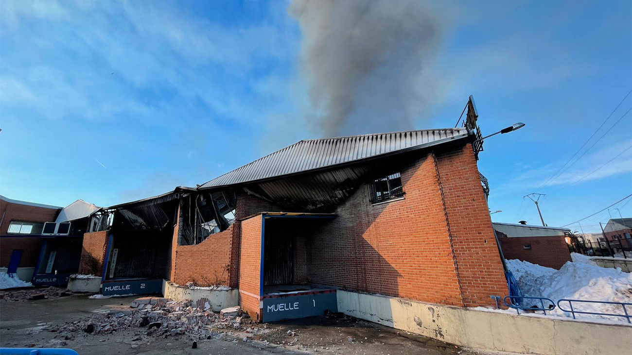 Incendio en nave industrial en Cubas de la Sagra