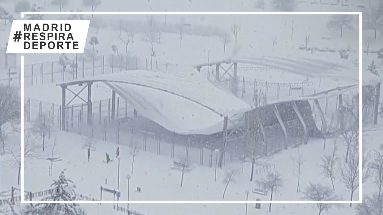 Los centros deportivos madrileños, devastados por la nieve