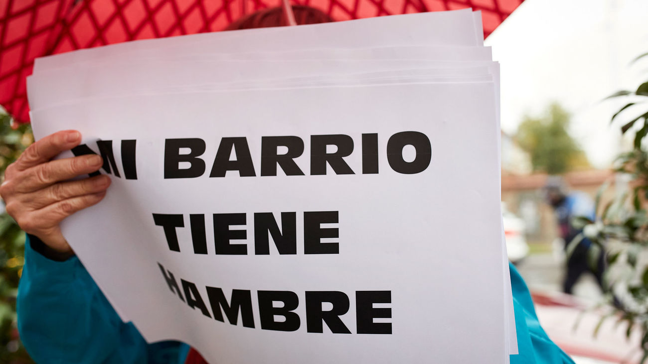 Concentración para pedir ayuda contra el hambre en Madrid