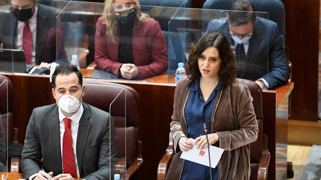 Isabel Díaz Ayuso en el Pleno de la Asamblea de Madrid