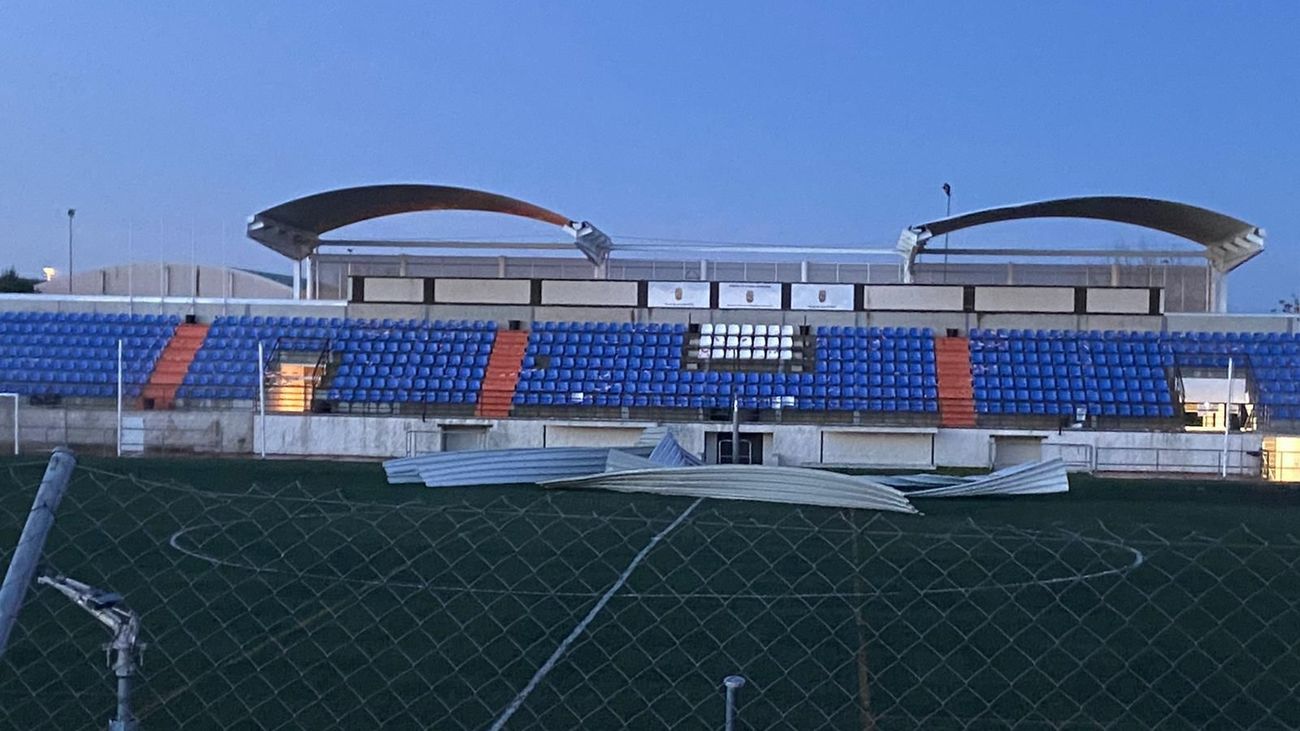 Estado en el que ha quedado el campo de fútbol de Alalpardo