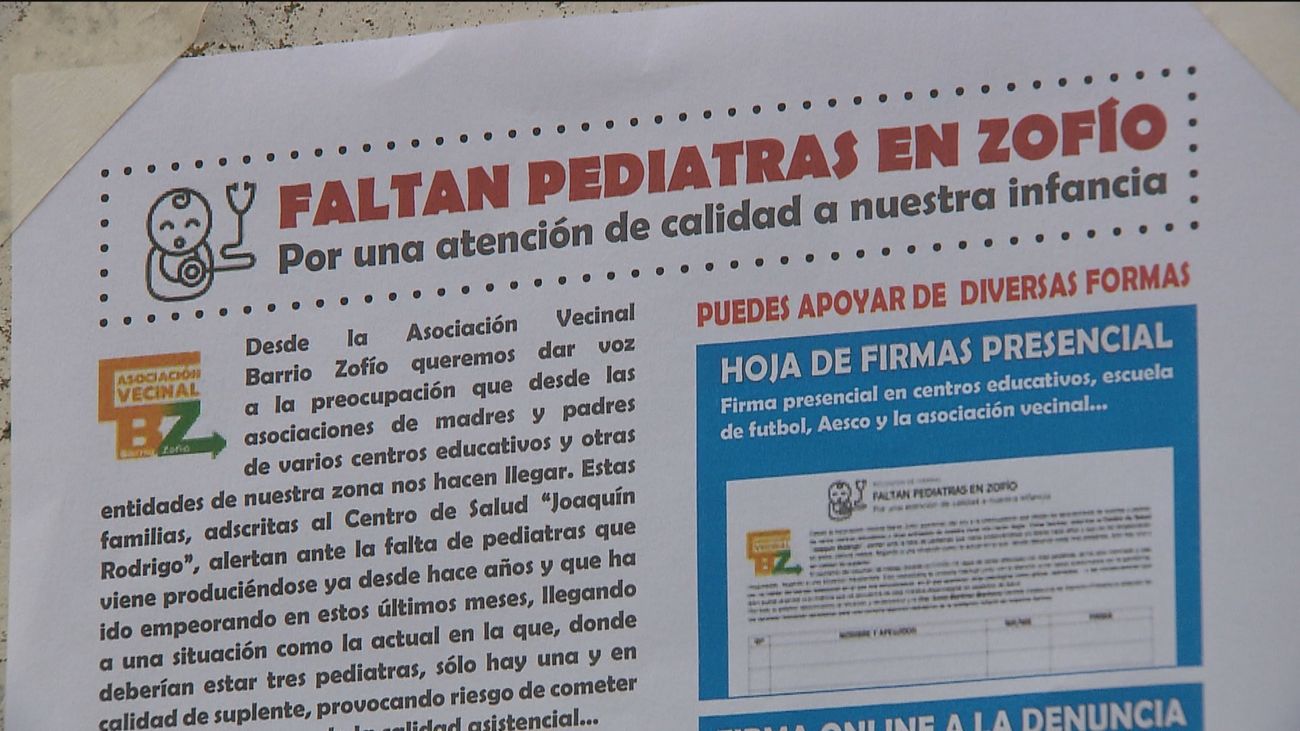 Una pediatra suplente para más de 4.300 niños en el barrio del Zofio