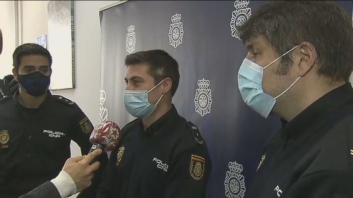 Los policías nacionales Hugo, José Luis y Pedro / TELEMADRID