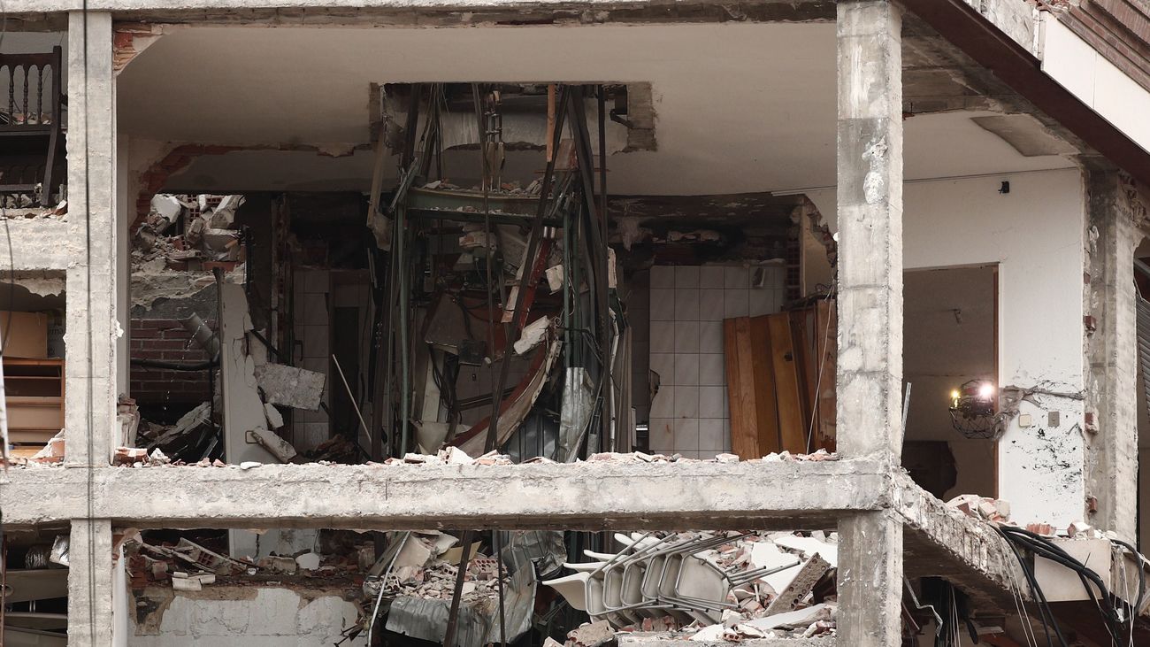 Estado en el que quedó el edificio de la calle Toledo, tras la explosión