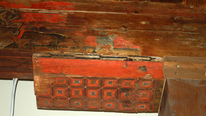 Escena de San Isidro labrando, a su izquierda lo que parece ser un buey / P.O.