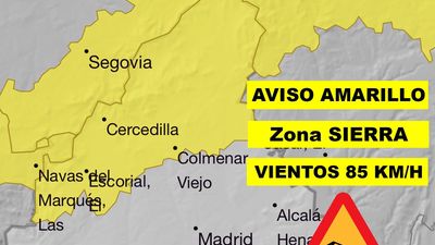 La AEMET mantiene el aviso amarillo por rachas de viento en la sierra
