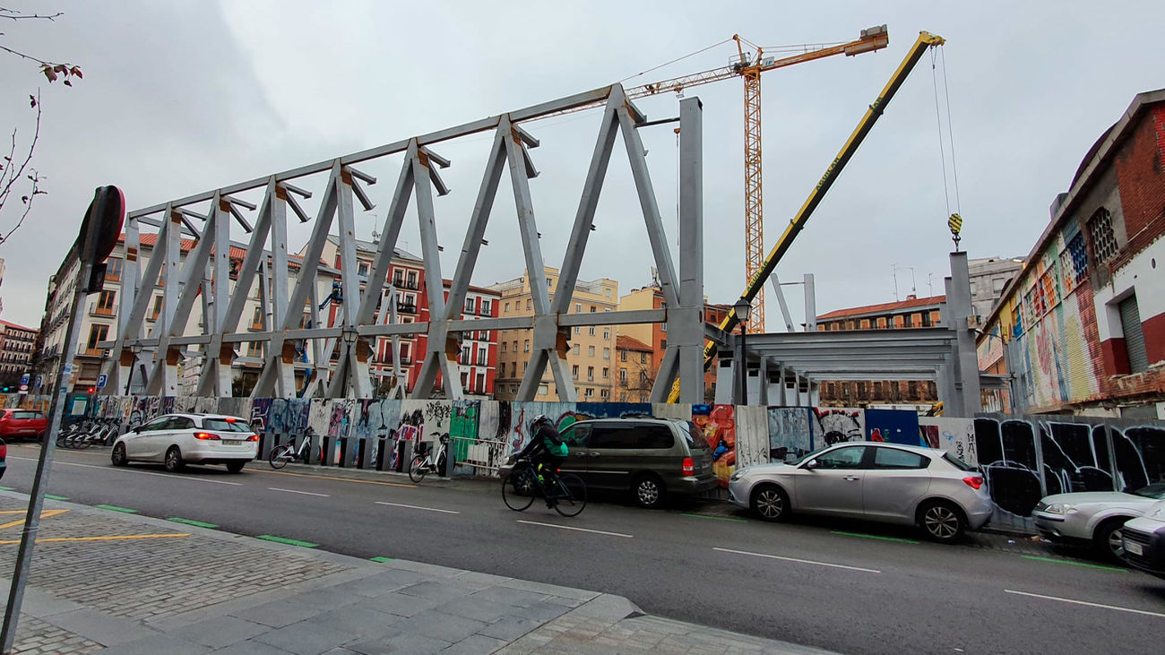 Estado de las obras del futuro polideportivo de la Cebada en el distrito de La Latina