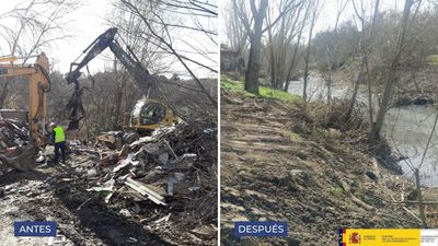Más de 100 toneladas de residuos ya han sido retiradas del río Guadarrama