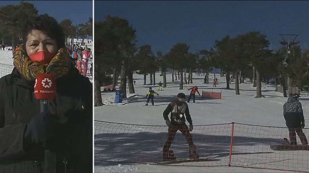Nuevo colapso en  Navacerrada ante la afluencia de visitantes este domingo