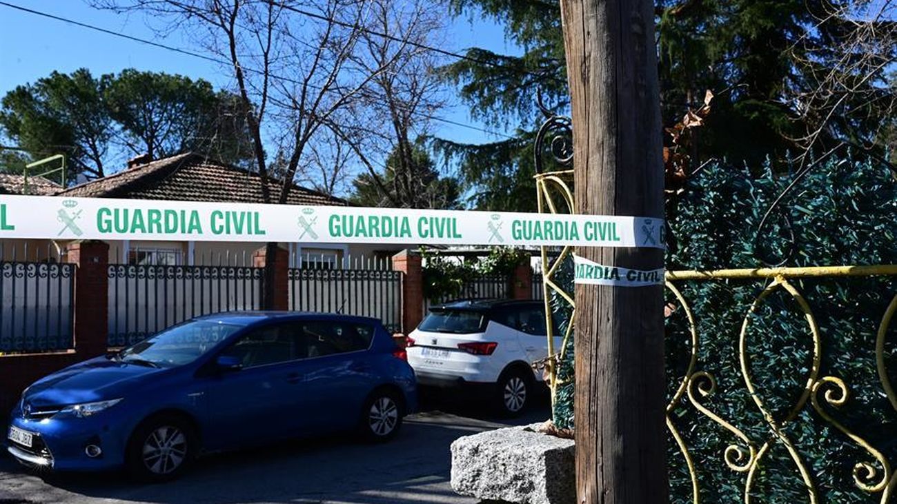 Zona precintada donde ocurrió el crimen machista de Majadahonda